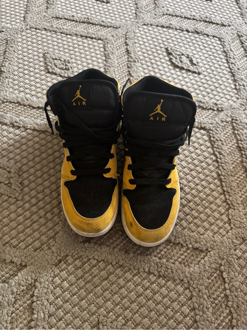 Nike Black and Yellow High-Top Sneakers
